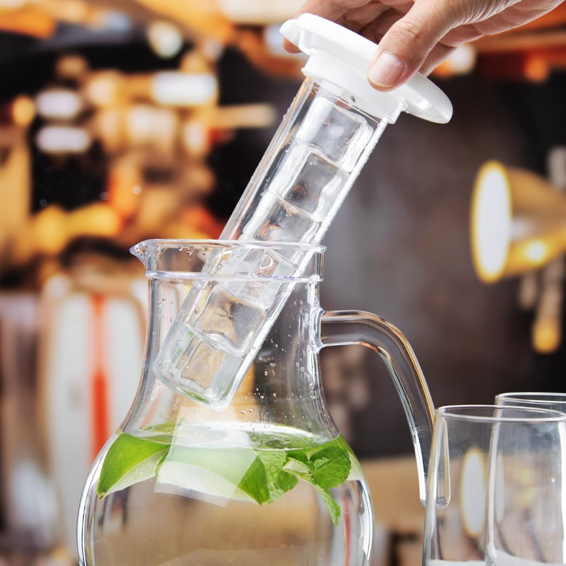 Olympia Kristallon Jug With Cooling Tube Polycarbonate Plain 1600ml