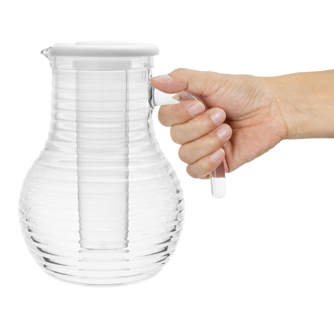 Olympia Kristallon Jug With Cooling Tube Polycarbonate Ridged 1600ml