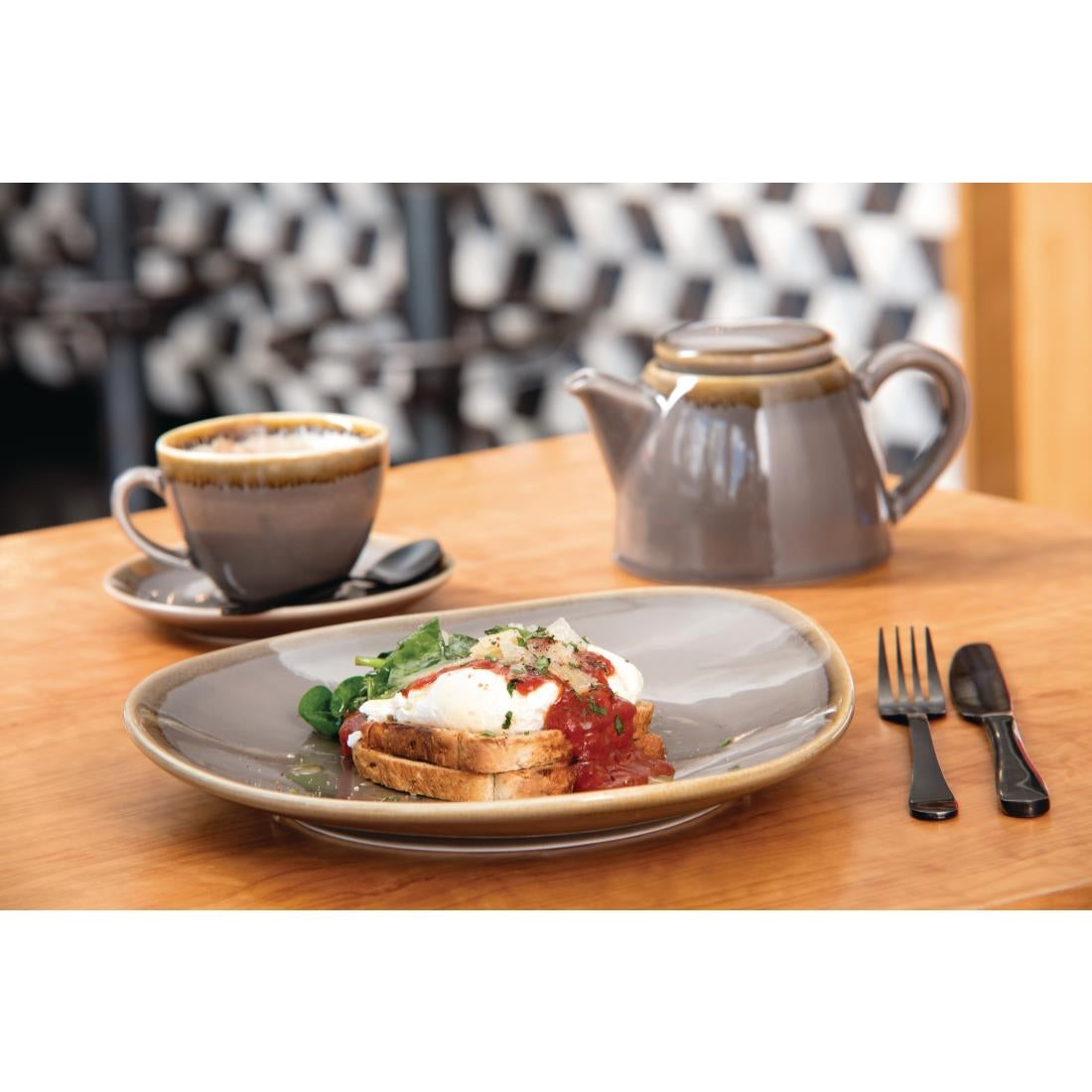 Olympia Kiln Triangular Plates Smoke 230mm (6 Pack)