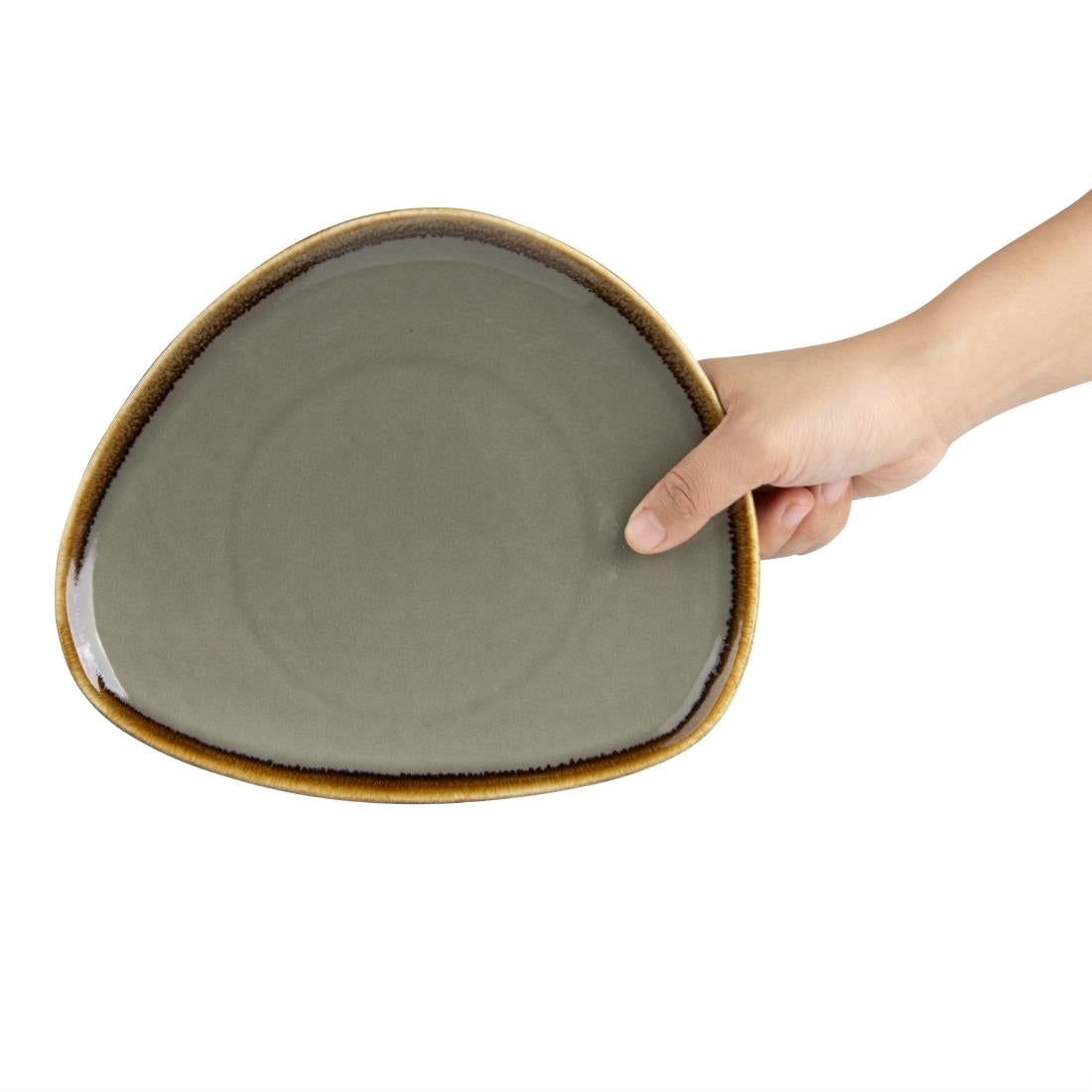 Olympia Kiln Triangular Plates Smoke 230mm (6 Pack)