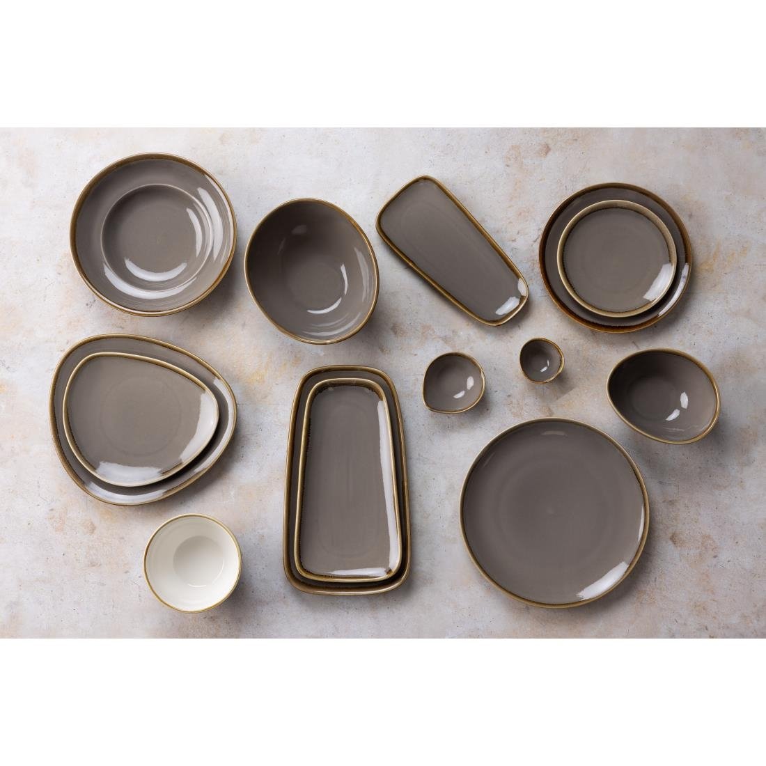 Olympia Kiln Coupe Plates Smoke 280mm (4 Pack)