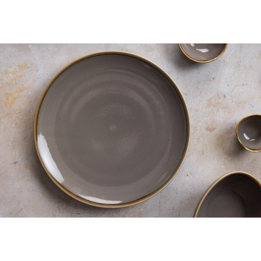 Olympia Kiln Coupe Plates Smoke 280mm (4 Pack)
