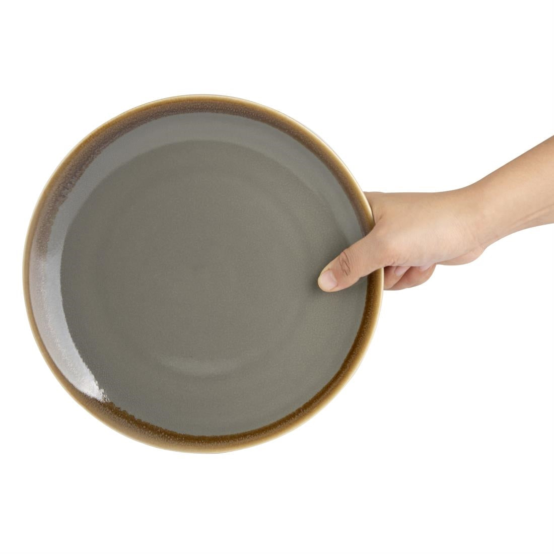 Olympia Kiln Round Coupe Plates Smoke 230mm (6 Pack)