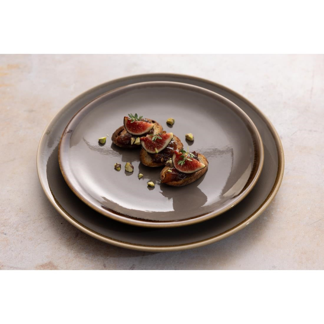 Olympia Kiln Round Coupe Plates Smoke 230mm (6 Pack)