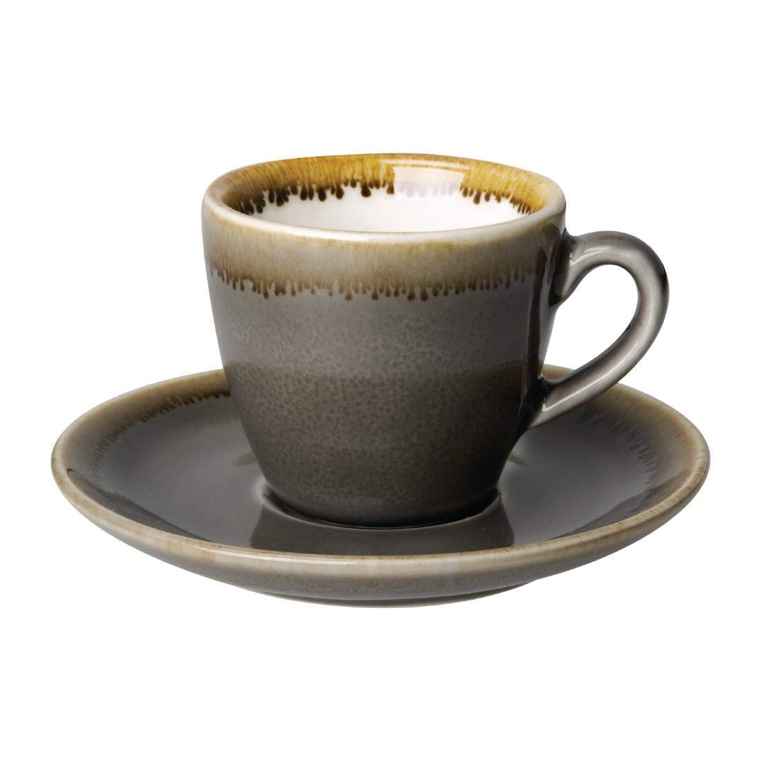 Olympia Kiln Espresso Saucers Smoke 115mm (6 Pack)