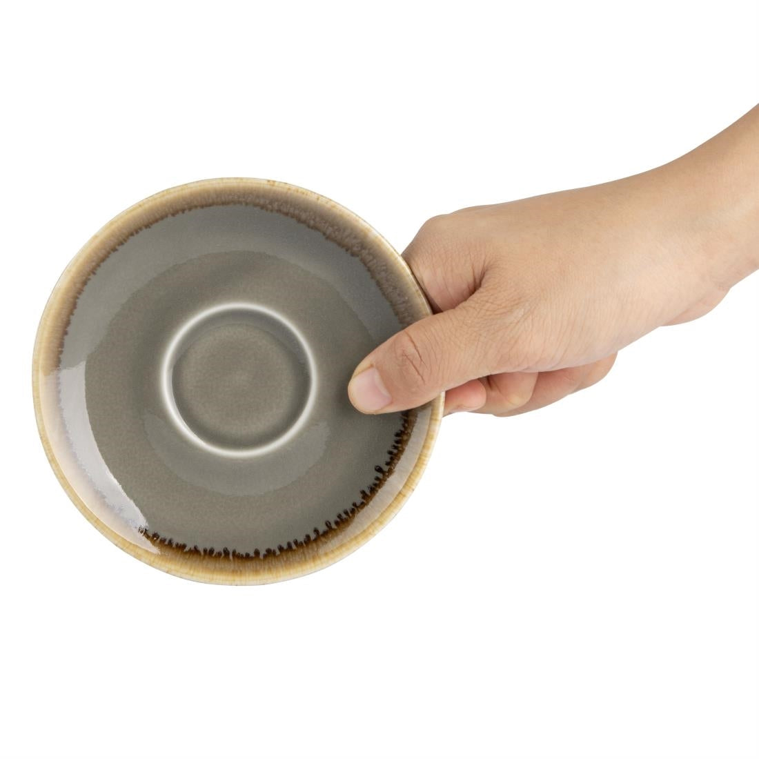 Olympia Kiln Espresso Saucers Smoke 115mm (6 Pack)