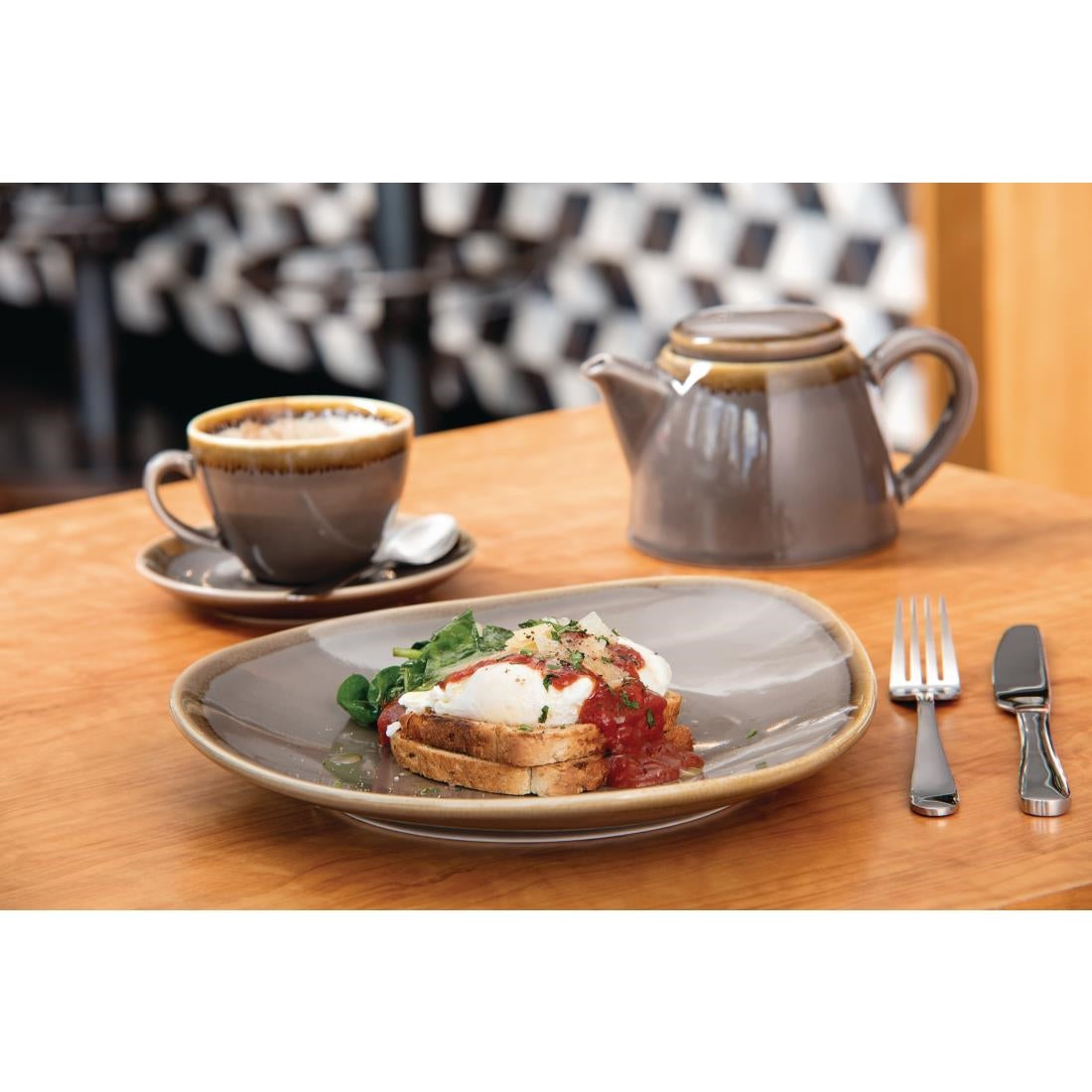 Olympia Kiln Triangular Plates Smoke 230mm (6 Pack)