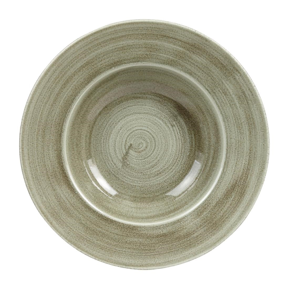 Churchill Stonecast Patina Antique Wide Rim Bowls Green 280mm (12 Pack)