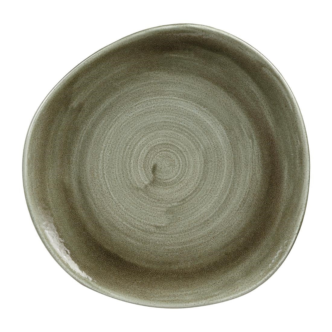 Churchill Stonecast Patina Antique Organic Round Plates Green 286mm (12 Pack)