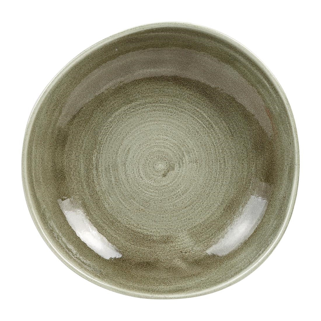 Churchill Stonecast Patina Antique Organic Round Bowls Green 253mm (12 Pack)
