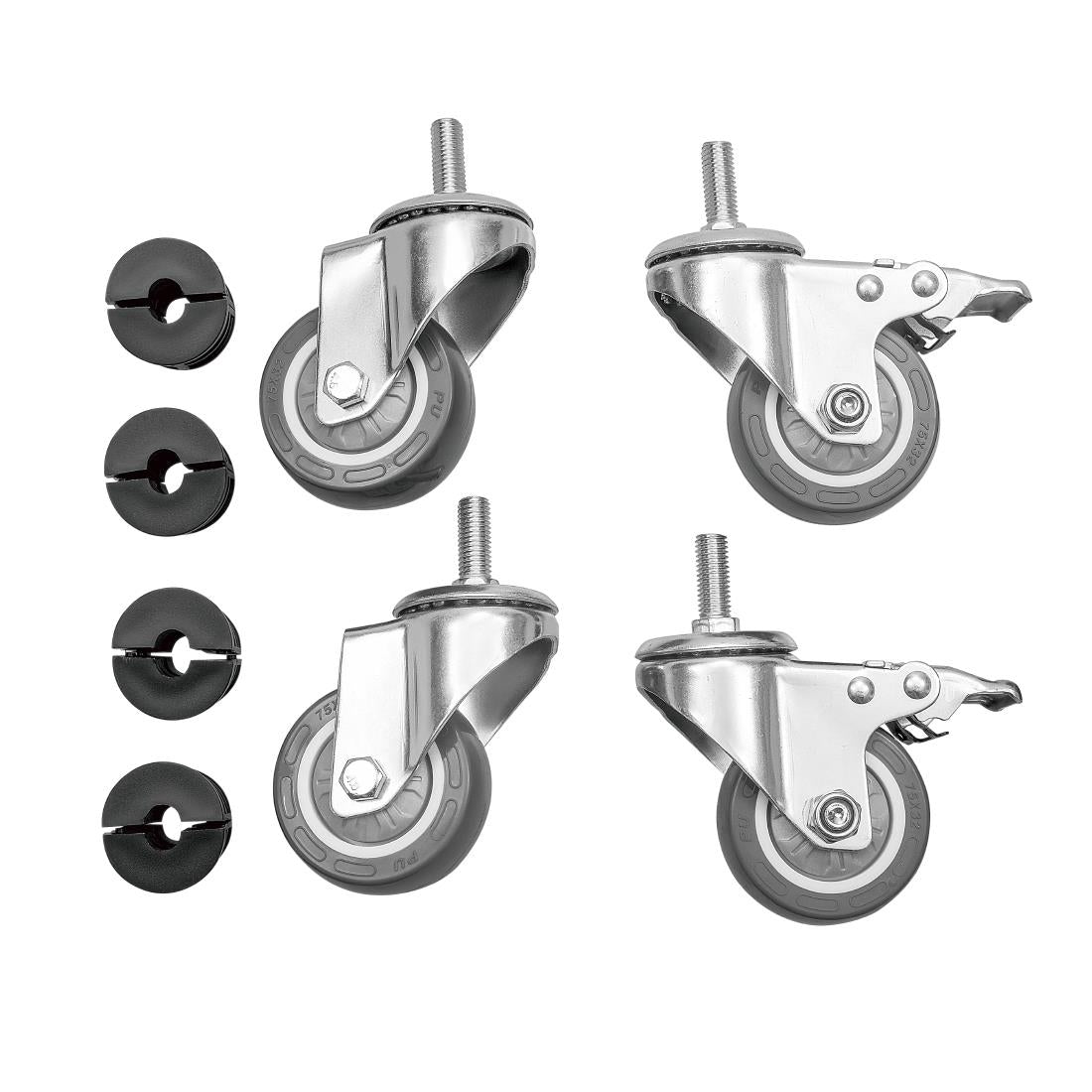 Vogue Stainless Steel Table Castors (4 Pack)