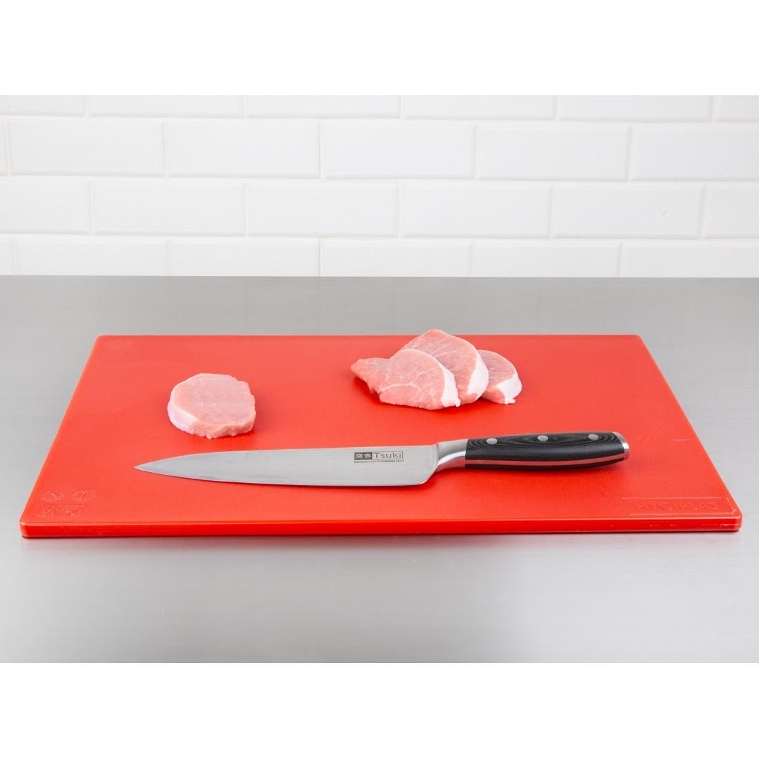 Hygiplas Low Density Antibacterial Chopping Board Red 450x300x10mm
