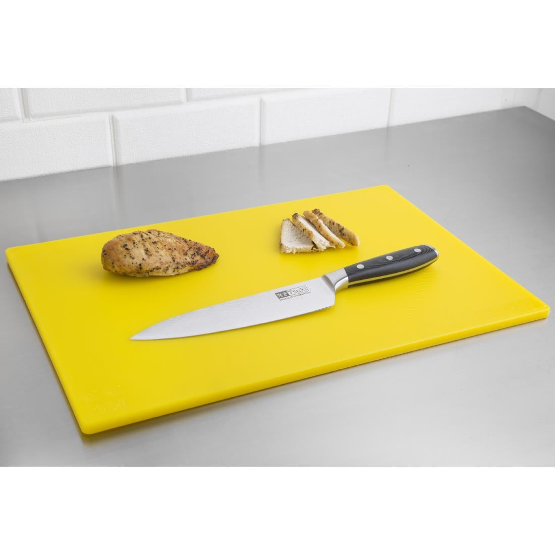 Hygiplas Low Density Antibacterial Chopping Board Yellow 450x300x10mm