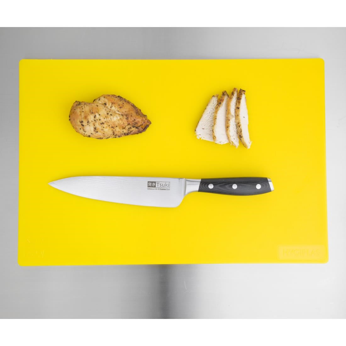 Hygiplas Low Density Antibacterial Chopping Board Yellow 450x300x10mm