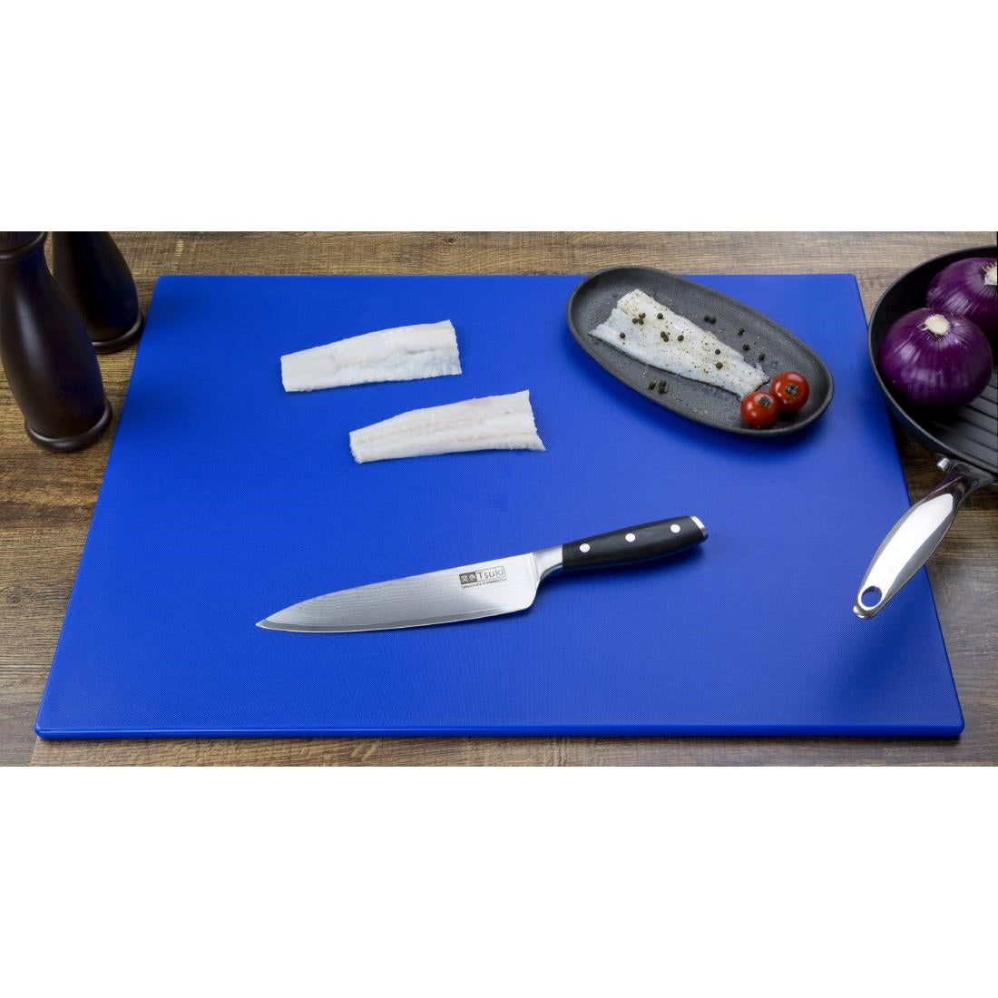 Hygiplas Low Density Blue Chopping Board Large 600x450x10mm