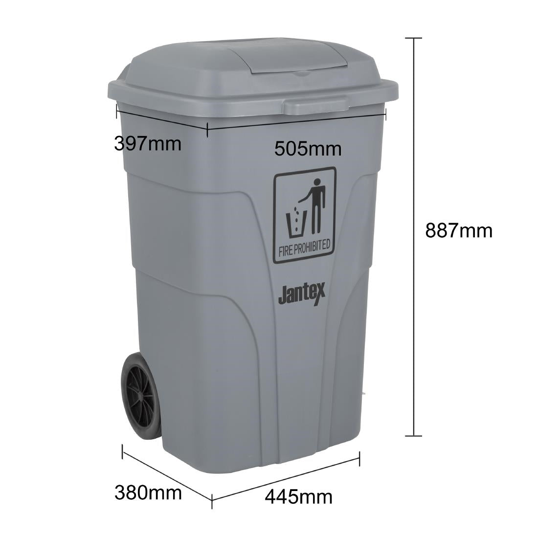 Jantex Wheelie Bin Grey 120Ltr