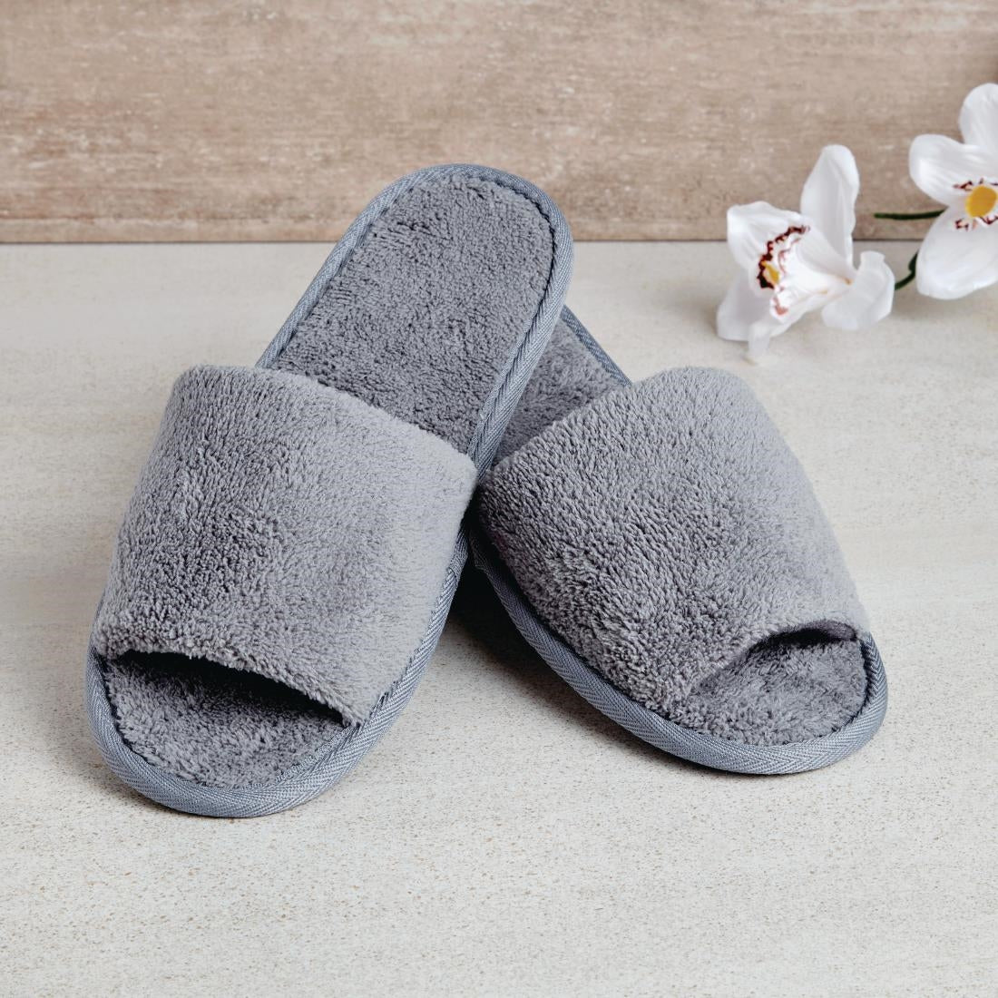 Mitre Comfort Vienna Open Toe Slippers Grey