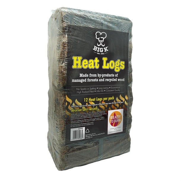 Big K Compressed Saw Dust Heat Logs (12 Pack)