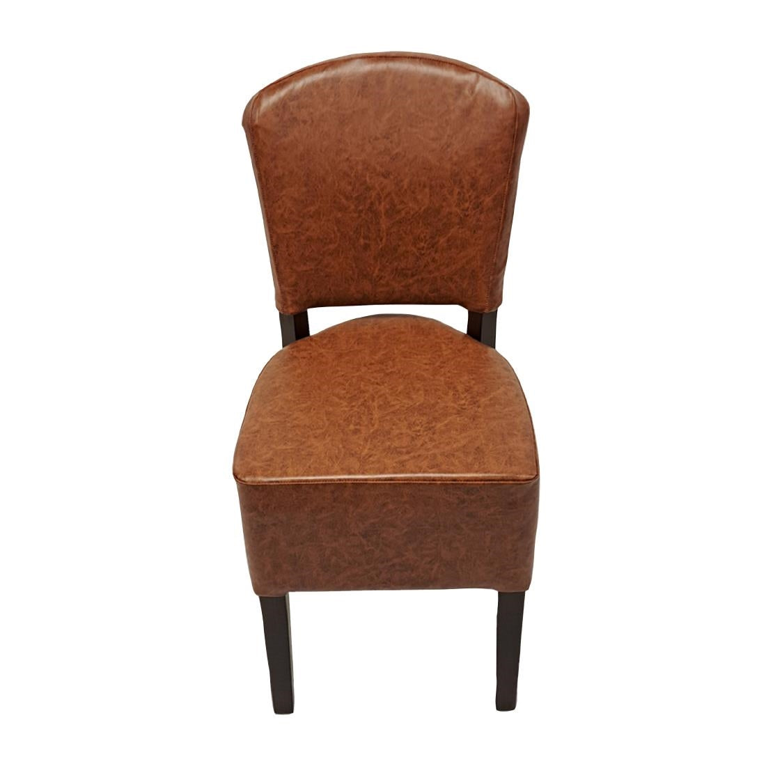 Hanoi Dining Chairs In Dark Walnut with Bison Vinyl Tan (2 Pack)