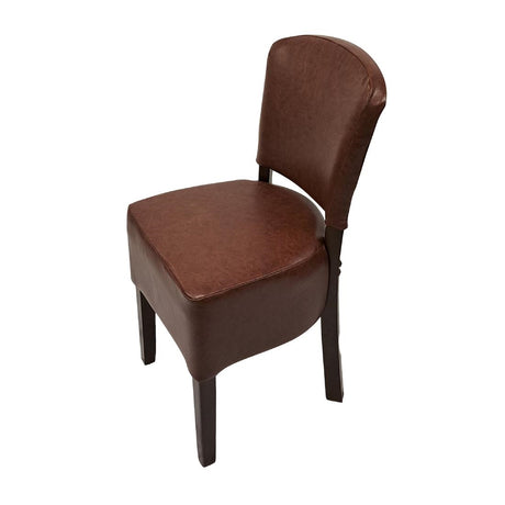 Hanoi Dining Chairs In Dark Walnut with Bison Vinyl Espresso (2 Pack)