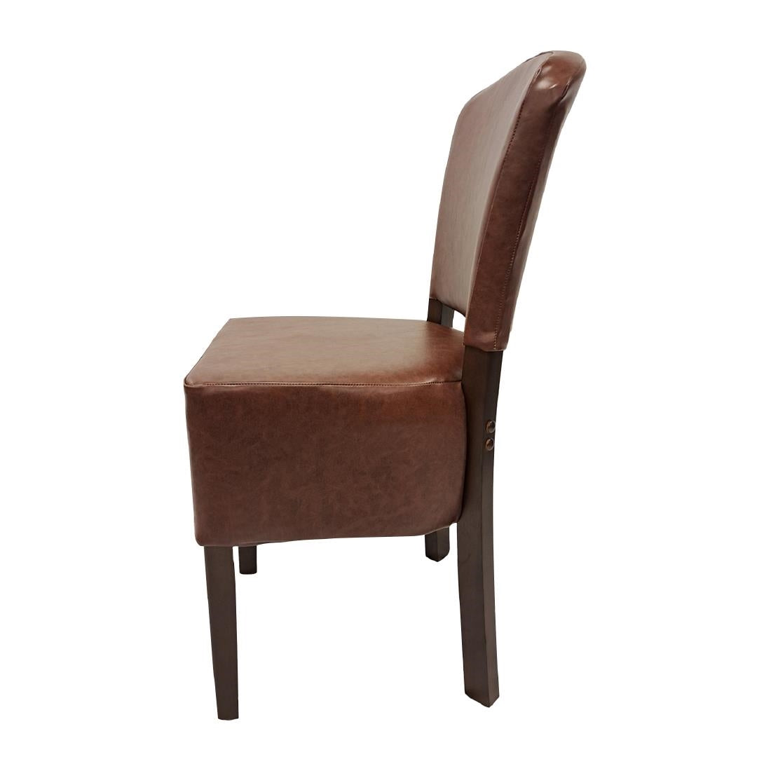 Hanoi Dining Chairs In Dark Walnut with Bison Vinyl Espresso (2 Pack)