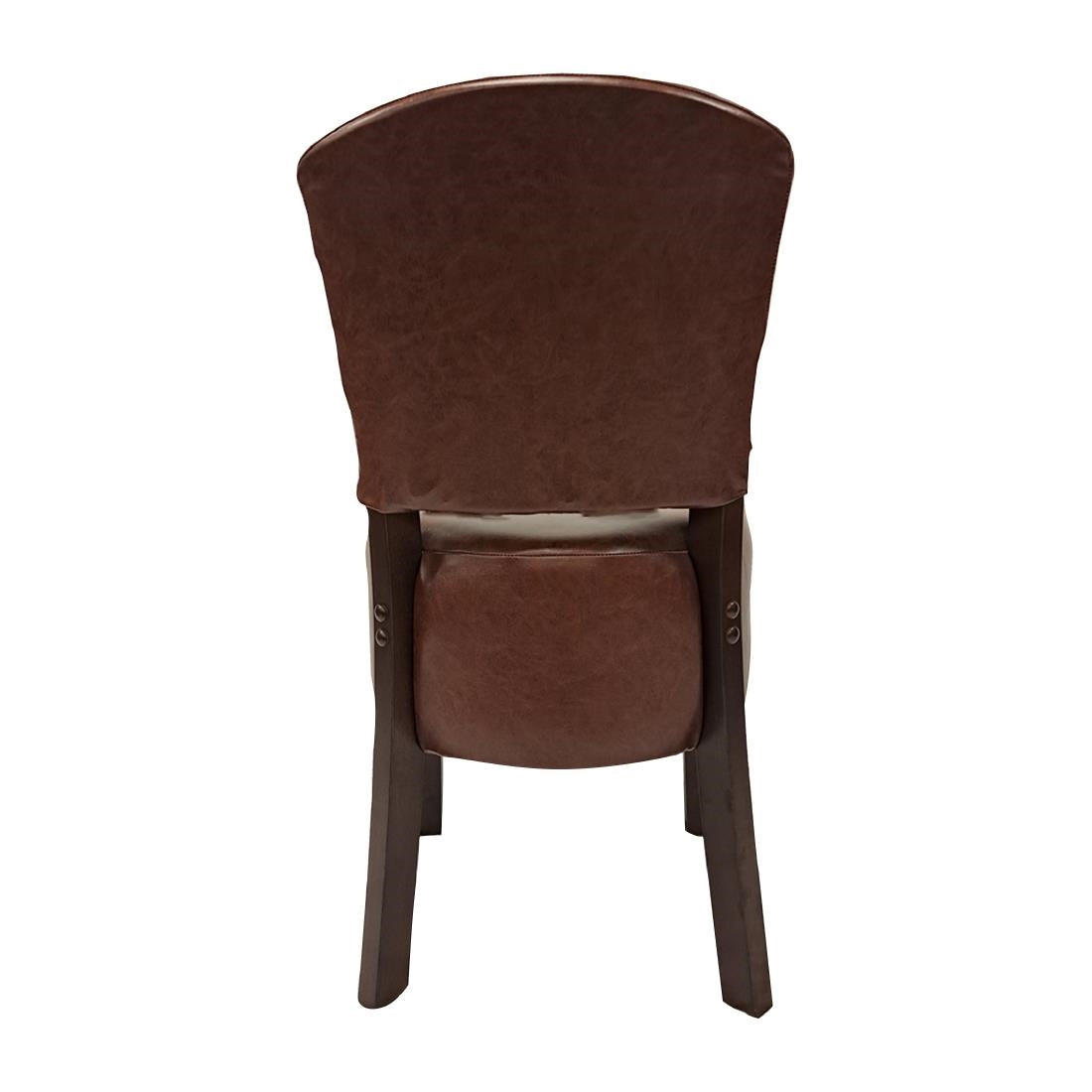 Hanoi Dining Chairs In Dark Walnut with Bison Vinyl Espresso (2 Pack)