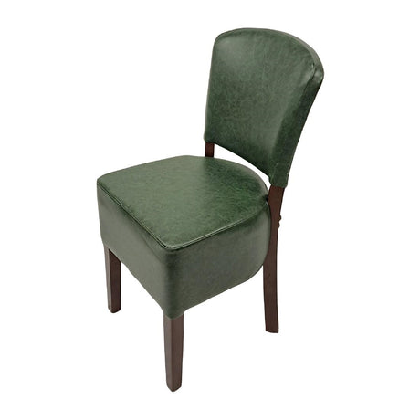 Hanoi Dining Chairs In Dark Walnut with Bison Vinyl Cedar (2 Pack)