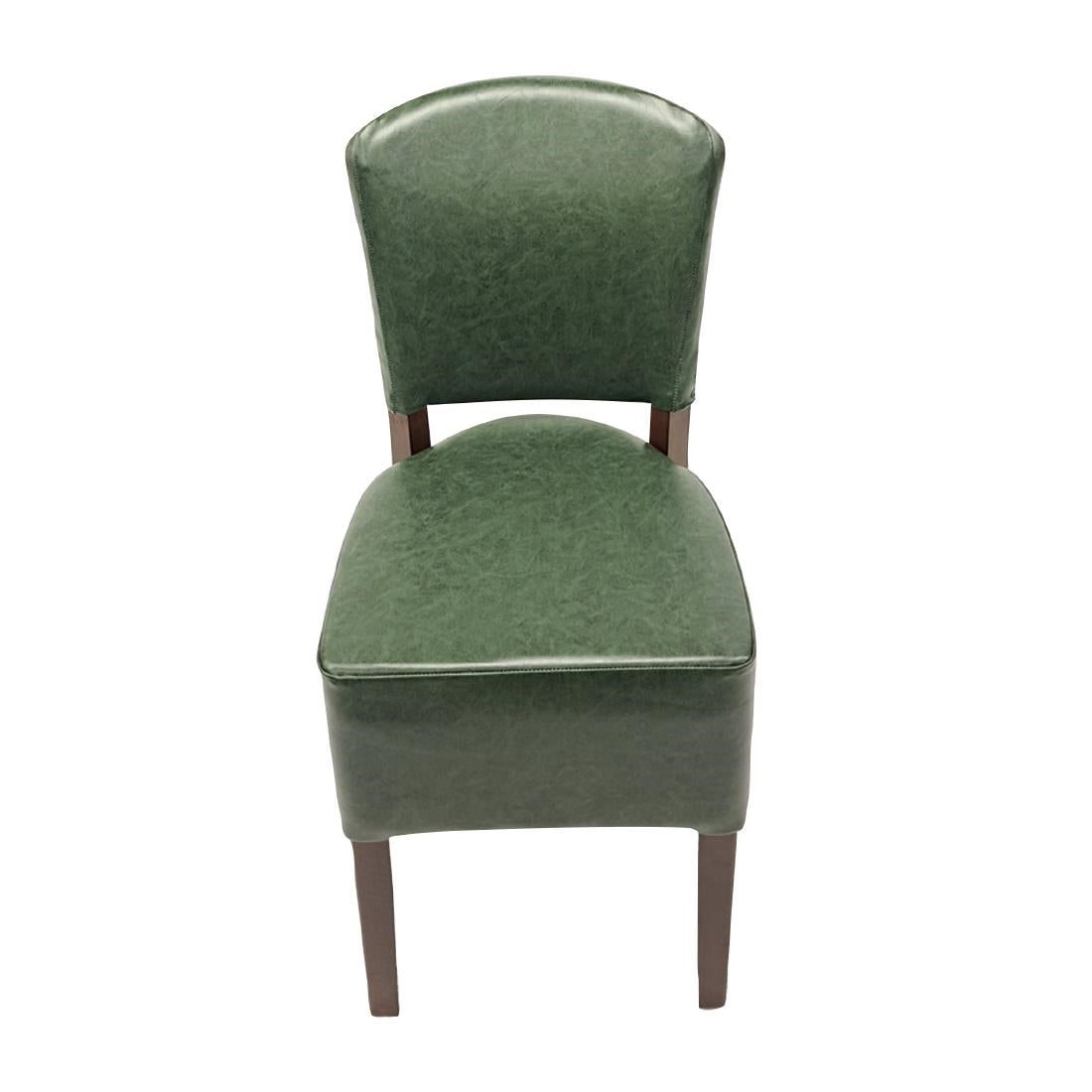 Hanoi Dining Chairs In Dark Walnut with Bison Vinyl Cedar (2 Pack)