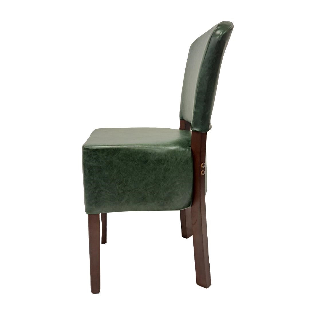 Hanoi Dining Chairs In Dark Walnut with Bison Vinyl Cedar (2 Pack)