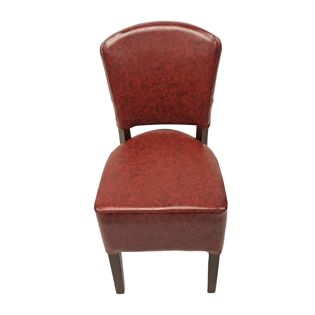 Hanoi Dining Chairs In Dark Walnut with Bison Vinyl Bordeaux (2 Pack)