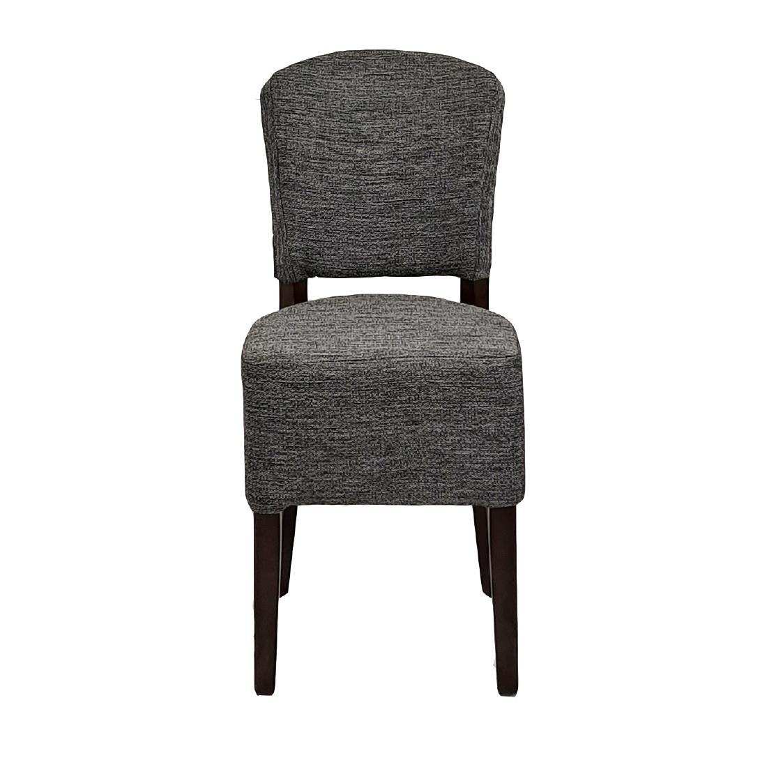 Hanoi Dining Chairs In Dark Walnut with Shetland Smoke Seatpad (2 Pack)