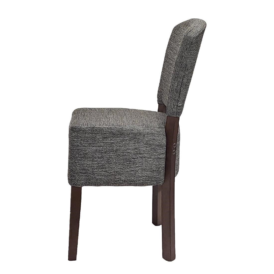Hanoi Dining Chairs In Dark Walnut with Shetland Smoke Seatpad (2 Pack)