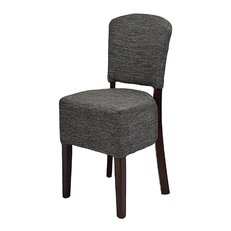 Hanoi Dining Chairs In Dark Walnut with Shetland Smoke Seatpad (2 Pack)