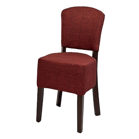 Hanoi Dining Chairs In Dark Walnut with Shetland Scarlet Seatpad (2 Pack)