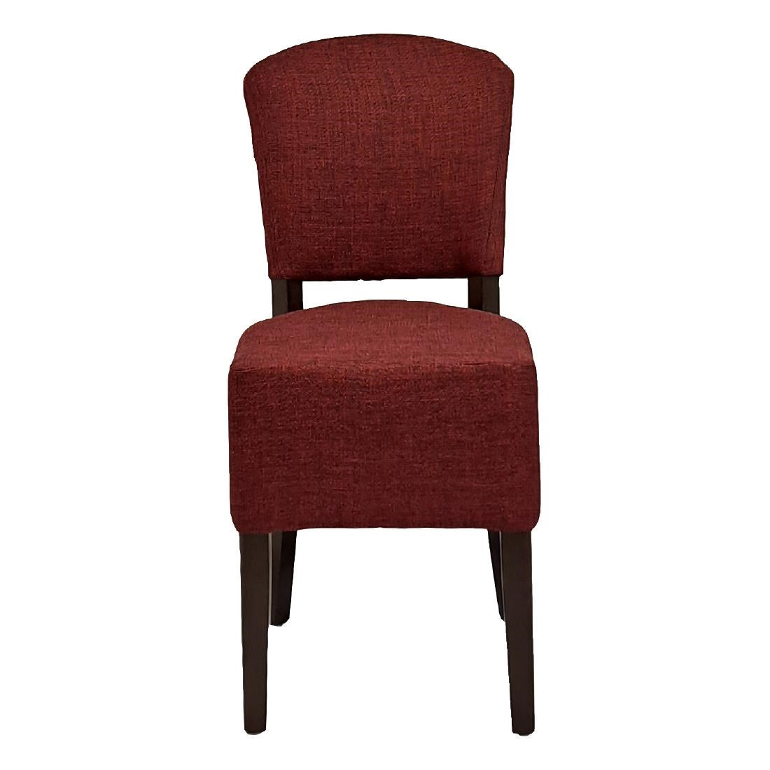 Hanoi Dining Chairs In Dark Walnut with Shetland Scarlet Seatpad (2 Pack)