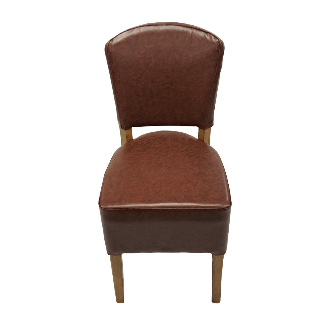 Hanoi Dining Chairs In Weathered Oak with Bison Vinyl Espresso (2 Pack)