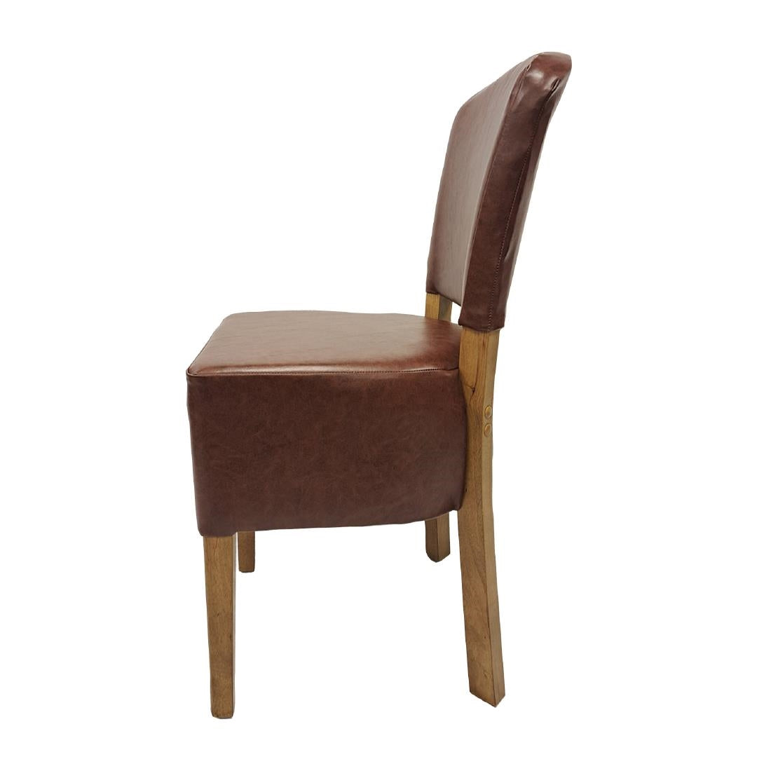 Hanoi Dining Chairs In Weathered Oak with Bison Vinyl Espresso (2 Pack)