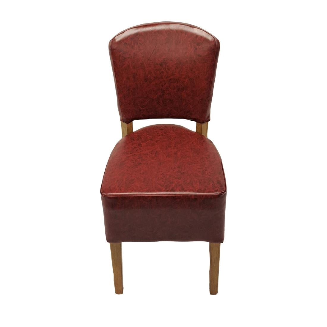 Hanoi Dining Chairs In Weathered Oak with Bison Vinyl Bordeaux (2 Pack)