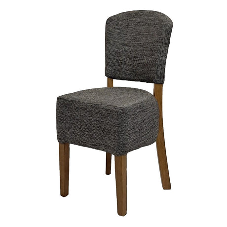 Hanoi Dining Chairs In Weathered Oak with Shetland Smoke Seatpad (2 Pack)