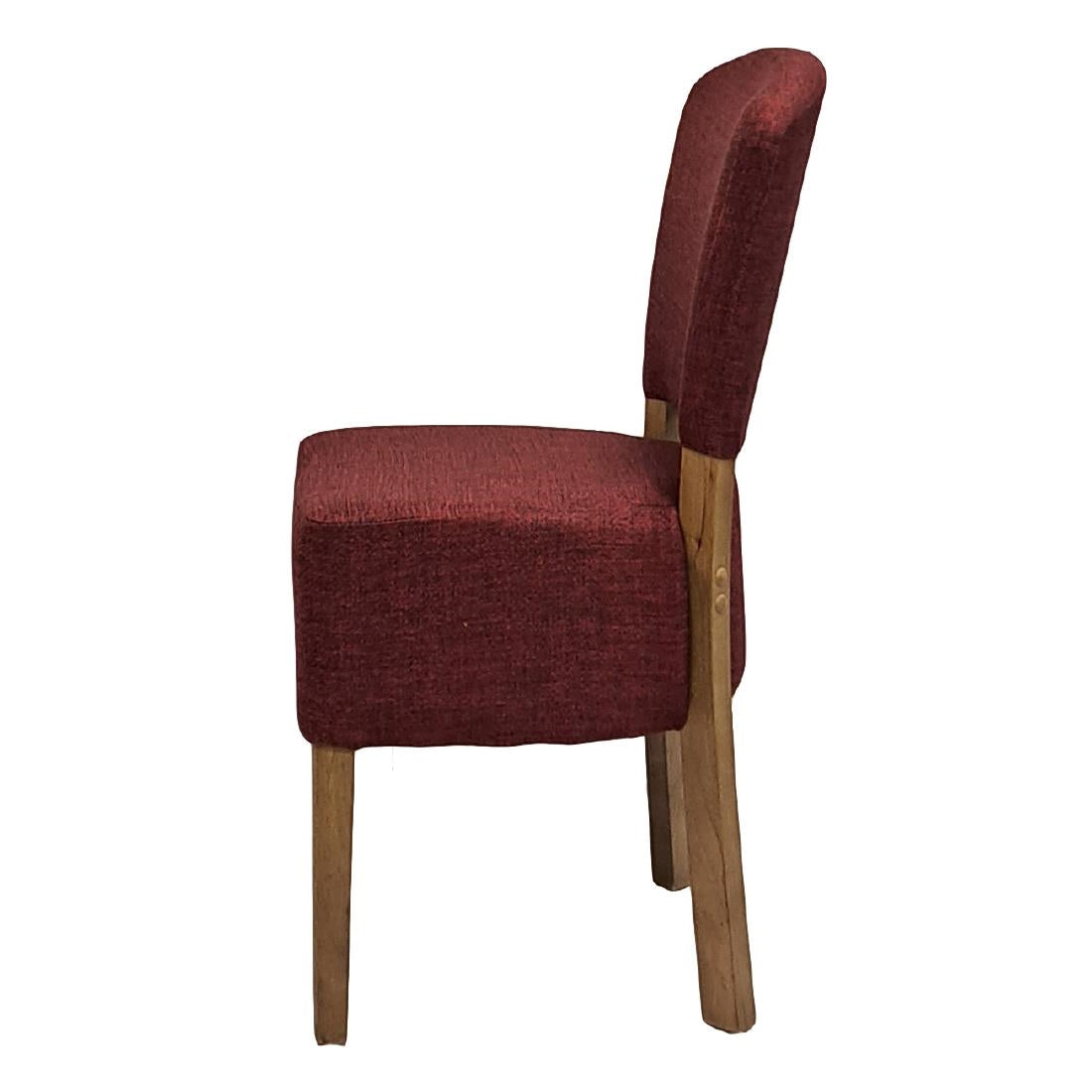 Hanoi Dining Chairs In Weathered Oak with Shetland Scarlet Seatpad (2 Pack)