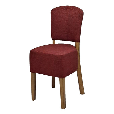 Hanoi Dining Chairs In Weathered Oak with Shetland Scarlet Seatpad (2 Pack)