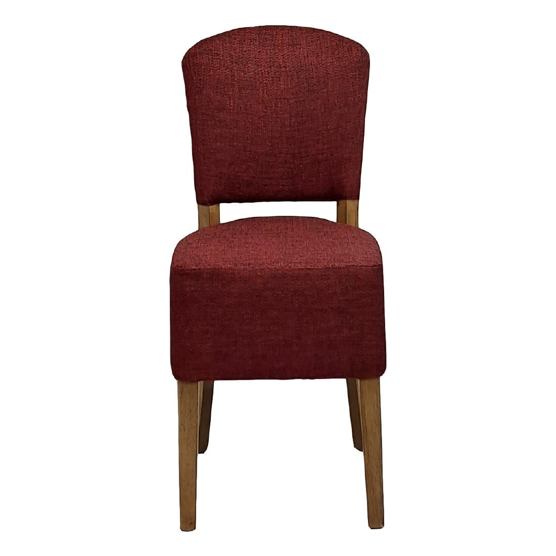 Hanoi Dining Chairs In Weathered Oak with Shetland Scarlet Seatpad (2 Pack)