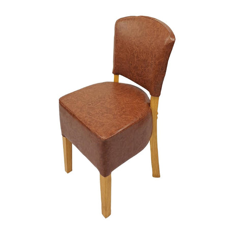 Hanoi Dining Chairs In Soft Oak with Bison Vinyl Tan (2 Pack)