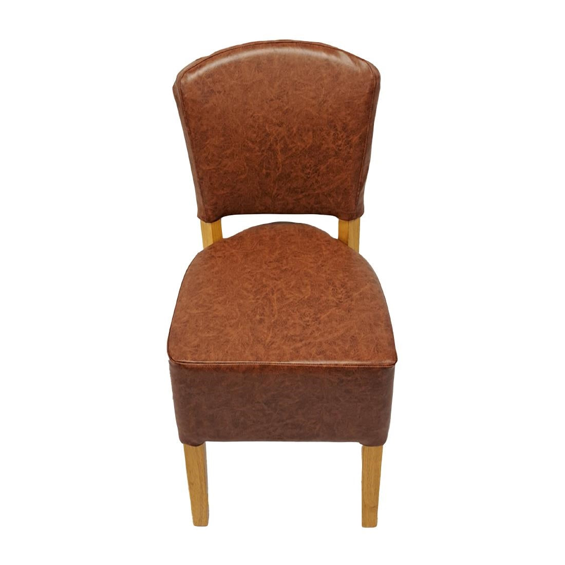 Hanoi Dining Chairs In Soft Oak with Bison Vinyl Tan (2 Pack)