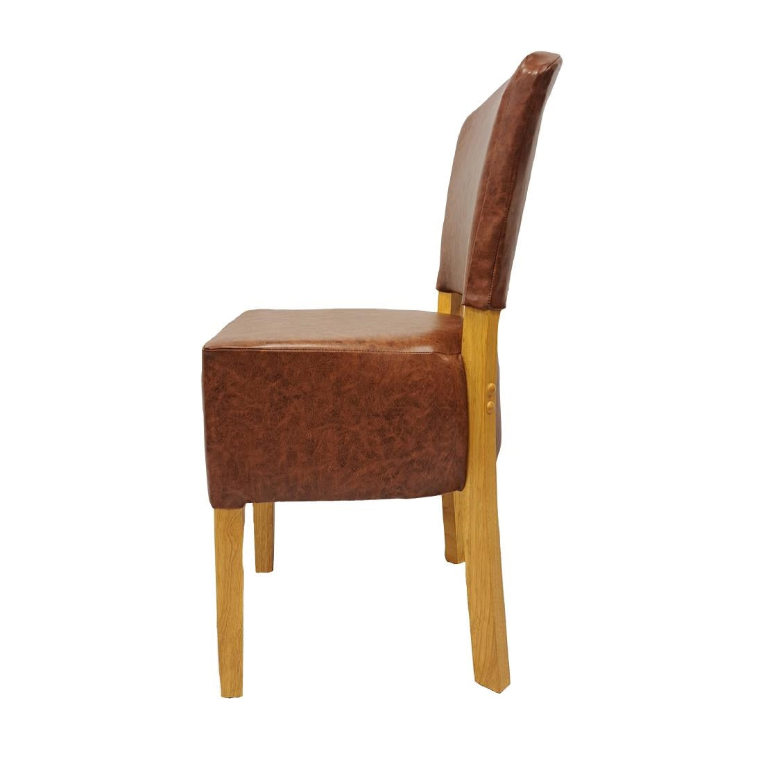Hanoi Dining Chairs In Soft Oak with Bison Vinyl Tan (2 Pack)