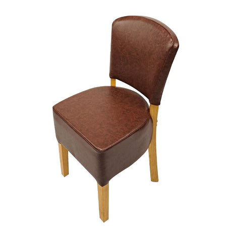 Hanoi Dining Chairs In Soft Oak with Bison Vinyl Espresso (2 Pack)