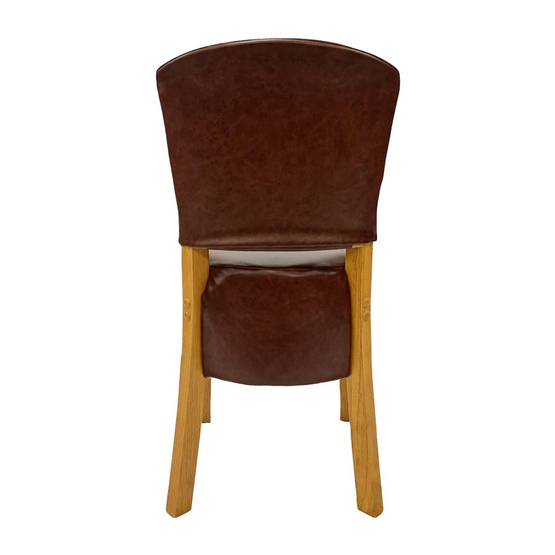 Hanoi Dining Chairs In Soft Oak with Bison Vinyl Espresso (2 Pack)