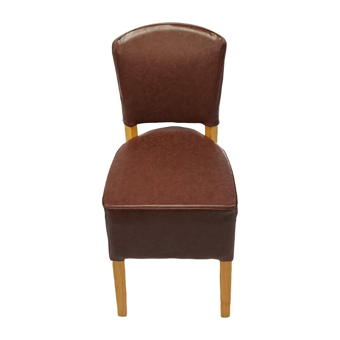 Hanoi Dining Chairs In Soft Oak with Bison Vinyl Espresso (2 Pack)
