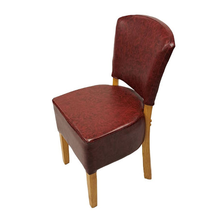Hanoi Dining Chairs In Soft Oak with Bison Vinyl Bordeaux (2 Pack)