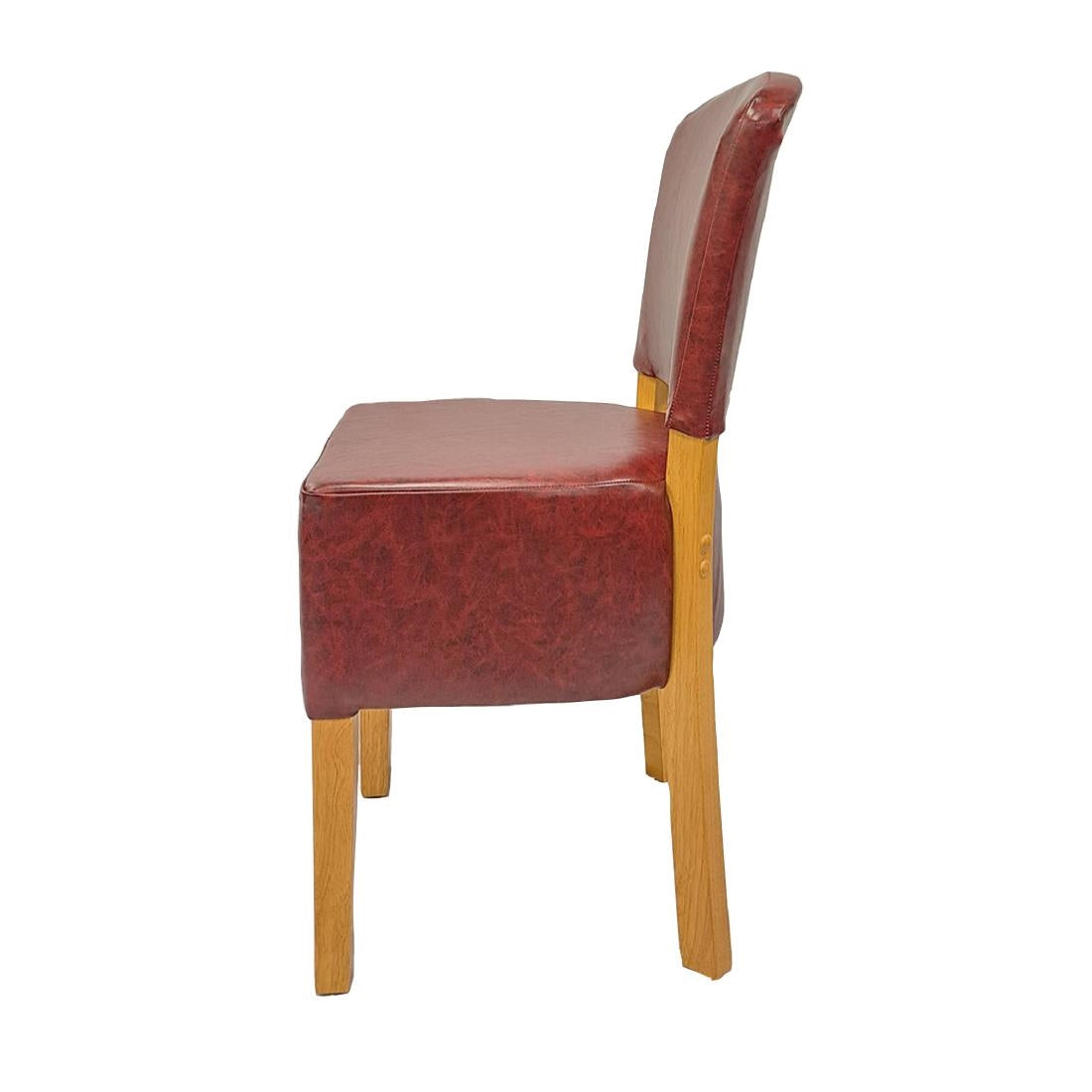 Hanoi Dining Chairs In Soft Oak with Bison Vinyl Bordeaux (2 Pack)